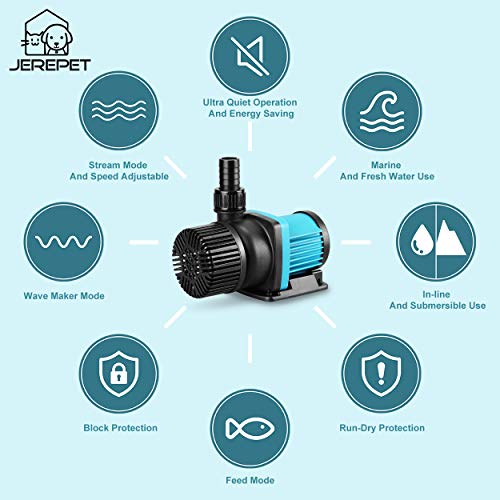 1250gph Aquarium 24V DC Water Pump with Controller, Submersible and Inline Return Pump for Fish Tank,Aquariums,Fountains,Sump,Hydroponic,Pond,Freshwater and Marine Water Use (32W,13.1FT) - size: 1250GPH,32W,13.1FT