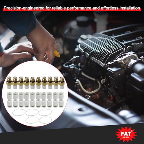 10Pcs M8 Valve Suspension Fittings with 10Pcs Straight Connectors with 5M Air Line Hose Compatible with Mercedes-Benz W164 W251 W164 W212 W211 W220 W221 1643200625