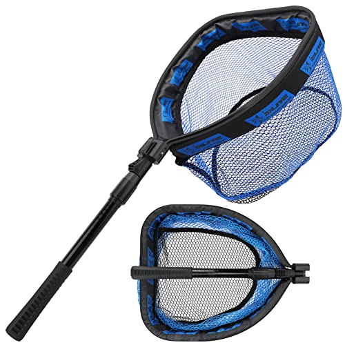 SANLIKE Collapsible Telescopic Floating Fishing Net forFreshwater Saltwater - color: Blue, size: S-carbon fiber pole