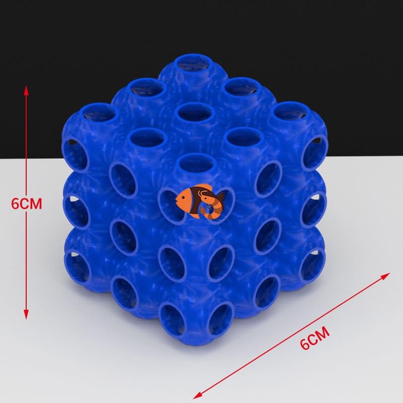 Shrimp Cube Hideway, Fish Tank Porous Cave Shelter Hideout Ornament for Aquarium Small Fish Shrimp Habitat Rest Blue