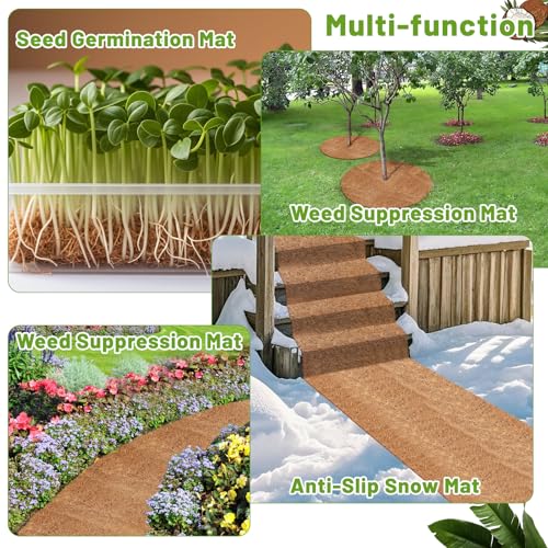 Remiawy Coco Liner Roll, 16 x 120 Inch Coconut Fiber Liners for Planters, Natural Coco Coir Mats Sheet for Flower Basket, Garden Decoration, Reptile Carpet, Animal Pet Pad, Window Box, DIY Moss Pole - size: 16x120 Inch