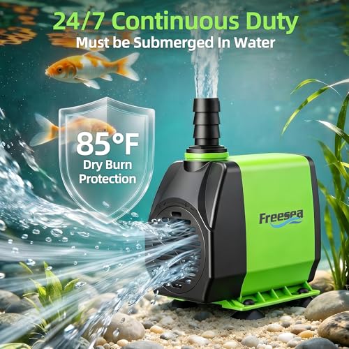 800gph Small Pond Pump: 45w Adjustable Flow Circulate 500-1200 Gal Pond 1-2 Times in 1.5 Hour - 3 Year Durable Operation Keep Water Fresh for Koi health - size: 800GPH 45Watt