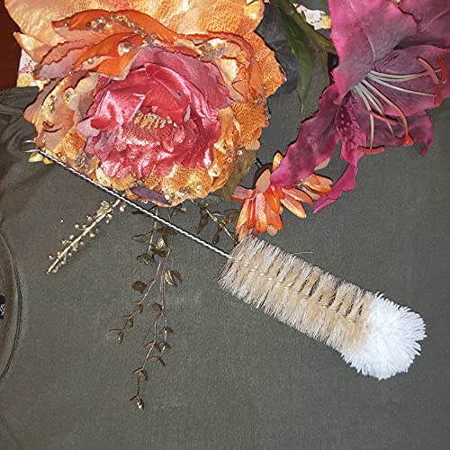 NewFerU Stainless Steel Soda Bottle Cleaning Brush in Natural Boar Bristle Wool Tip Long Handle, Flexible Bendable Thick Wire Cleaner for Narrow Neck Water Baby Bottles Straw Pipe Tube Flask (Big) - color: Big