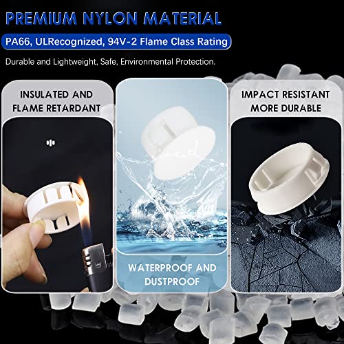 300 PCS 5 Sizes Plastic Hole Plugs White 3/16, 1/4, 5/16, 3/8, 1/2 Inch Round Hole, Snap in Knockout Locking Flush Type Furniture Hardware Kitchen Cabinet Cupboard Shelves Screw Covers Caps - size: 5 Sizes, White((3/16“-1/2”, 300 PCS)