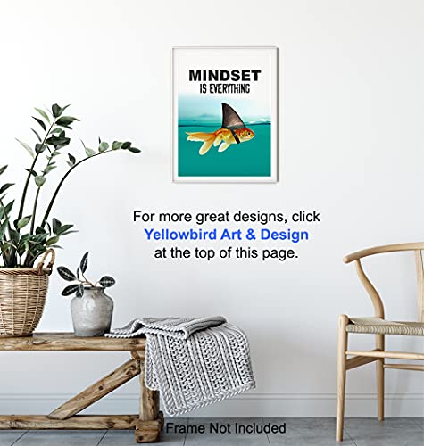 Motivational Wall Art Posters for Home, Office - Mindset is Everything - LARGE 11X14 - Inspirational Gifts for Men, Students - Entrepreneur Wall Art Decor - Uplifting Self-Improvement Positive Quotes - size: 11"L x 14"W, style: Unframed