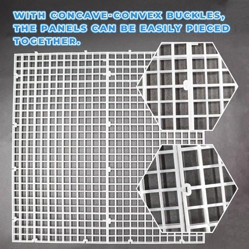 8 Pack Transparent Acrylic Tank Lid with Clips, Aquarium Lid Hood, Fish Tank Top Cover, Breeder Tank Lid, Acrylic Grid Panel Fish Tank Lid, Aquarium Cover Lid - color: Transparent, size: 8 Pacs