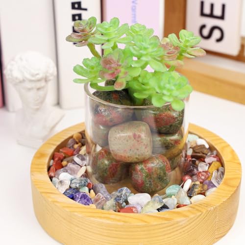 DUQGUHO Unakite Healing Crystals Stones Set Natural Crystals Bulk Irregular Tumbled Polished Crystal Stones 0.45 lbs - color: Unakite