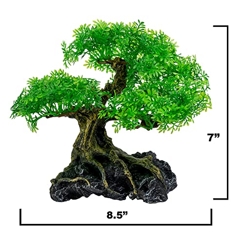 Aquarium Bonsai Tree Plant Fish Tank Decorations Medium/Large Resin Plastic Artificial Plants Flower Ornament Beta Goldfish Decoration Ornaments Freshwater & Saltwater Décor