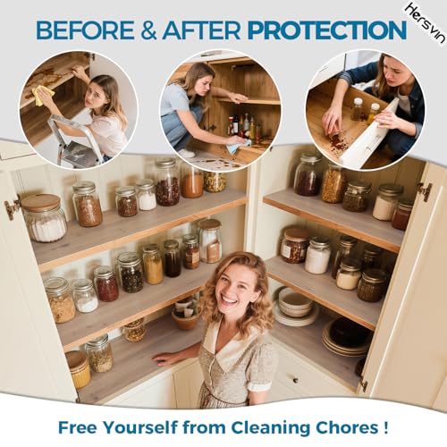 Hersvin Shelf Liner, 24" x20' Non-Adhesive Drawer Liners EVA Kitchen Cupboard Cabinet Covering Undersink Mat Washable Fridge Lining Paper for Home Office (Clear/Dot) - color: Clear Dot, size: 24"W x 240"L