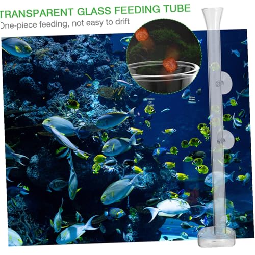 VICASKY Aquarium Fish Feeder Tube with Glass Feeding Dish 30cm Shrimp Feeder for Fish Tank Feeding for Aquatic Pets