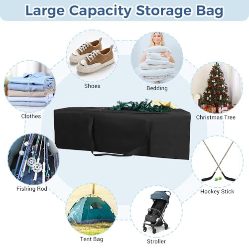 COOLBEBE 65" Sports Duffle Bag - 270L Extra Large Travel Duffel Luggage Bag with Upgrade 2-way Lockable Zippers, Sturdy & Water Resistant Long Duffle Bag for Camping Moving (Black 65inch) - size: 65" x 16" x 16"