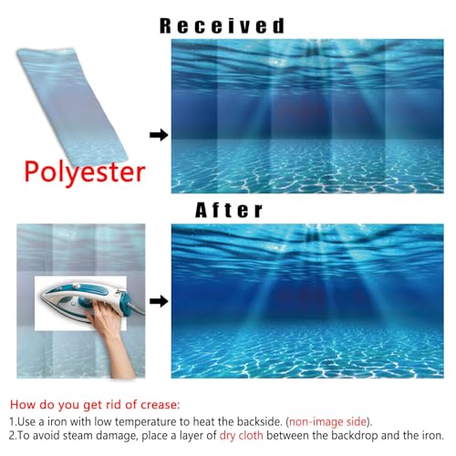 Natural Undersea Aquarium Background, Underwater Ocean Sunlight Fish Tank Background 24X12IN with 8 EVA Double-Sided Tape - color: Ocean, size: 24X12in/60X30cm