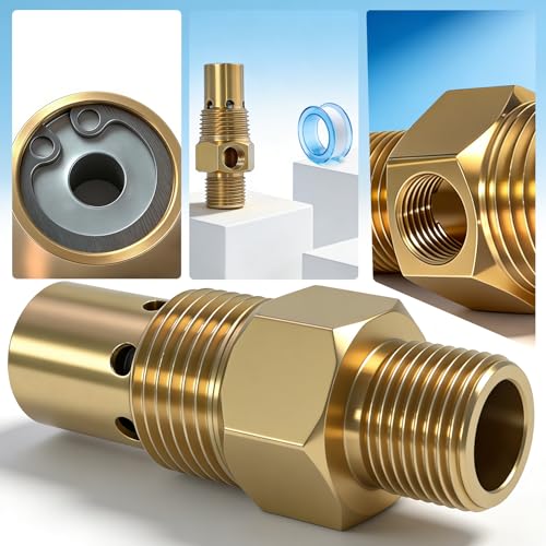 CV221513AV Air Compressor Check Valve Compatible with Campbell Hausfeld 1/2-inch NPT Male Threaded Air Tank x 3/8-inch Compressed Air Hose 1/8-inch NPT Unloader Replace One-way