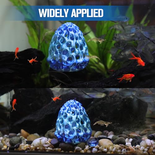 Shrimp Cave, Shrimp Hides for Aquarium, Betta Fish Hideout with Suction Cup Tank Accessories for Fish Tank Decor, Hiding & Resting, Betta Fish Habitat Tank Ornament Accessories - color: Blue-green Gradient