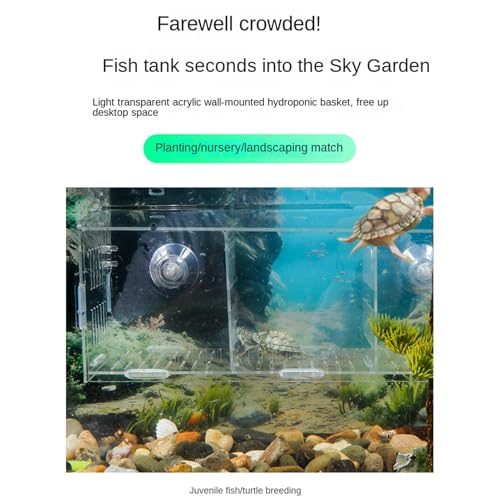 Transparent Aquarium Plant Hanging Rack - Acrylic Top-Mounted Plant Holder | Height Adjustable Double-Hook Hydroponic Planter | for Fish Tank Flower Pot, Aquarium Decorative Accessories - size: Three grids