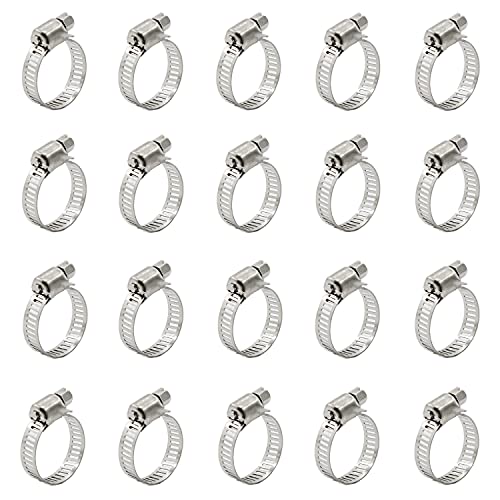 20PCS Cable Clamp,TTZEZE Adjustable 304 Stainless Steel Duct Clamps Hose Clamp Pipe Clamp Air Ducting Clamp Worm Drive Hose Clamps Tube Clamp Metal Clamp Pipe Hoop,Pipe or Wire Cord Installation - size: Adjustable: 16-25mm/0.63-1''
