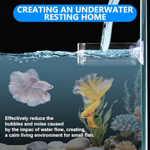 Aquarium Filter Baffle with Suction Cup, ABS Fish Tank Filter Flow Controller, 3.9 Inch Square Slow Flow Fish Tank Accessory for Betta Fish Shrimp Tanks (Clear) - size: Clear 3.93×3 Inch