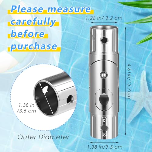 2 Pcs Patio Umbrella Pole Replacement Parts Outdoor, Fits for 1.5 Inches Diameter, Wear Resistant Push-Button Tilt Adjustment Metal Parasol Mounting Bracket Accessories for Yard Deck Balcony Garden