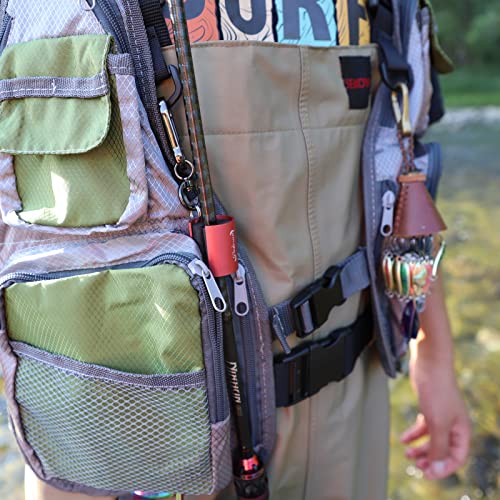 Creek Rod Clips Wearable Fishing Rod Holder Clip Fly Fishing Pole Accessories 1PCS & 2PCS - color: Cylindrical-Black-1PCS