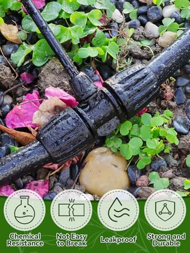 Kalolary 20PCS Locked Barbed Tee Connectors, 1/2” to 1/4” Drip Irrigation Fittings Kit 12/16mm to 4/7mm Tube Lock Female Connector 3-Way Barbed Lock Irrigation Parts for Watering System (Black) - color: Black 1/2" to 1/4" 3-Way
