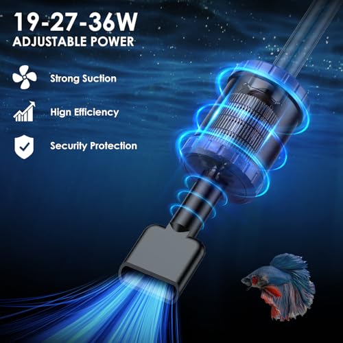 Electric Aquarium Vacuum Grar Shower and Water Circulation, Timed Off