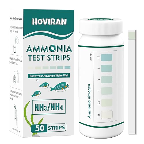 Ammonia Test Strips for Fish Tank, Ammonia Aquarium Test Strips for Saltwater & Freshwater Aquariums & Ponds, 50 Count Aquarium Water Test Kit - color: ammonia test strips