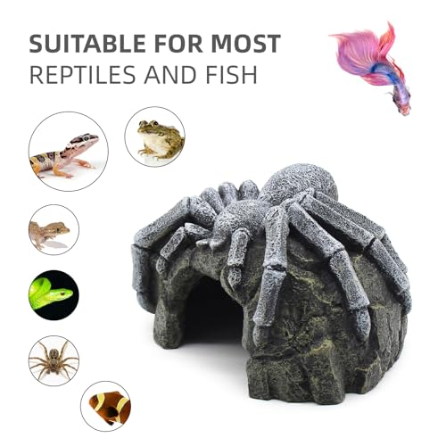 Reptile Rock Cave Hideouts Terrarium Habitat Decor Gecko Tank Accessories for Fish, Reptiles, Amphibians,Frogs, Snakes,Lizards,Shrimps, Spiders and Small Animals Crab