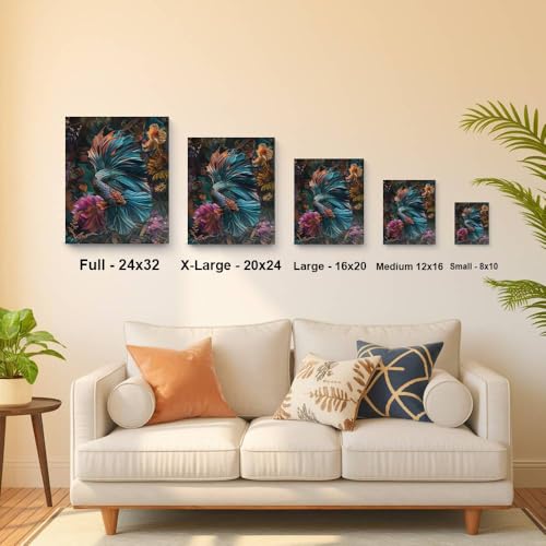 CanvasWis Betta Fish Ornamental Boho Art Design 1 Printed Canvas Wall Art For Family Home Decor Living Room Bathroom Bedroom Gifts Wall Decor Keepsakes Ready to Hang - color: Design 1, size: Small(8x10in)