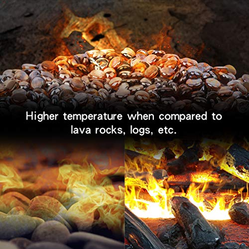Stanbroil 10-Pound Fire Glass Beads - 1/2 inch Luster Fire Glass Drops for Fireplace Fire Pit | Gas Log Sets | Landscaping | Fish Tank, Caramel Luster - color: Caramel Luster