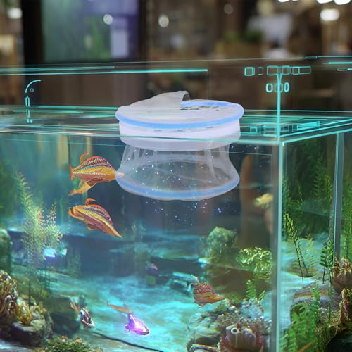 Kichvoe Fish Breeding Box Aquarium Floating Hatchery Tank Nylon Mesh Isolation Nursery with Feeding Ports for Guppy Fry and Shrimp Indoor Aquarium Breeder