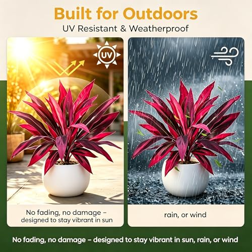 2PCS Artificial Boston Fern & Dragon Tree Plants, Large Realistic Faux Plants for Indoor & Outdoor Decor, Lifelike Greenery for Patio, Garden, Balcony & Home Decoration(2pcs) - color: 2pcs