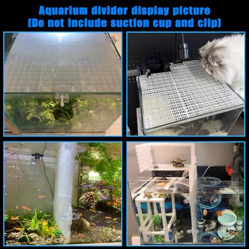 Adjustable Aquarium Fish Tank Divider Filter Bottom DIY Plastic Grid Fish Tank Isolation Board Plastic Egg Crate Tray(White, 4pcs 11.8X5.9 Inch with 0.15 Inch Hole) - color: White, size: 4pcs 11.8X5.9 Inch with 0.15 Inch hole