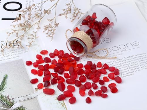YATOJUZI Aquarium Gravel Fish Tank Rocks 0.85lb Sea Glass Stones for Crafts Decorative Frosted Glass Pebbles for Aquarium Fish Tank Vase Filler DIY Home Decor (Red) - color: Red