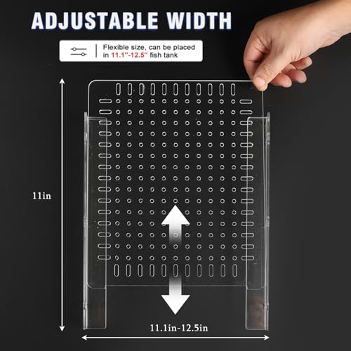 LIYAOLI Fish Tank Divider, Adjustable Acrylic Aquarium Separator with Suction Cups for 15/20 Gallon Long Fish Tank, 11.2"x11" Tank Divider - size: 11.2''x11''(15gal/20gal Long)