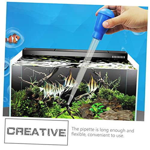 Yardwe 3pcs Aquarium Clean Pipette Water Changer Scale Practical Fish Tank Cleaner for Removing Debris and Waste Convenient for Freshwater and Tanks - color: Blue, size: 46x5cm