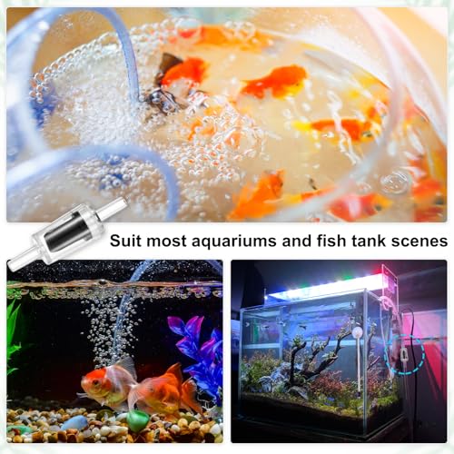 M METERXITY 24-Pack Aquarium Air Check Valve, Plastic One Way Non-Return Valves Air Valve Air Tubing Accessories Air Pump Accessories for 3/16" Airline Tubing Fish Tank [Clear Black]