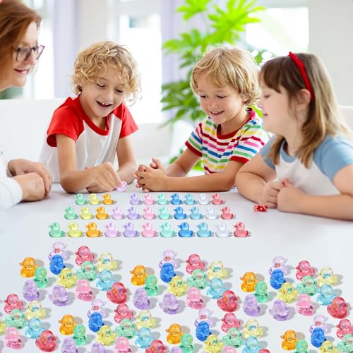 200PCS Mini Resin Small Ducks to Hide Miniature Tiny Little Plastic Ducks for Hiding Resin Duck Bulk Pack for Micro Garden Aquarium DIY Craft Office Desk Decor Vase Filler Gifts Party Favors - size: Duck (200PCS)