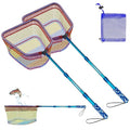 DaddyGoFish Kids Fishing Net - Extendable Telescopic Landing Net for Boy Girl Children Catching Small Fish Crab Shrimp Minnow Dragonfly Beach Pier Lake River Ocean - color: Style 2 (2 Pack, Blue + Blue)