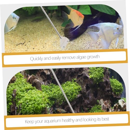 Aquarium Aquascaping Tool Set 7-Piece Cleaning Kit Long Handle Scraper Tweezers and Scissors for Fish Tank Maintenance and Aquatic Plant Care