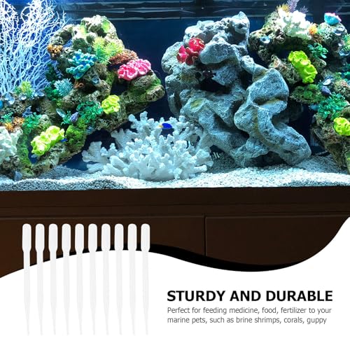 HANABASS 10Pcs Coral Feeder Syringe Tubes 3Ml Plastic Feeding Pipettes for Shrimp and Marine Fish Aquarium Liquid Feeders Fish Tank Supplies