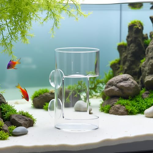 Clear Betta Fish Feeder - Fish Feeding Tube, Shrimp Feeding Dish, Betta Feeders with Suction Cup, Transparent Aquarium Feeders Bird Feeder, Fishs Tank Accessories
