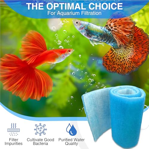 Big Kahuna Aquarium Filter Floss for Fish Tank Filters – Aquarium Filter Pad – 3/4-1 Inch Thick 12 Inch Wide 10 Feet Long - Media Roll for Healthy Water in Freshwater Aquariums or Marine Aquariums - size: 10 feet