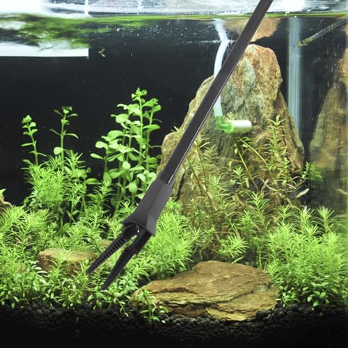4pcs Long Aquarium Tongs - 20 Inch Plastic Tweezers for Easy Plant Maintenance - Aquarium Grabber Tool for Freshwater and Saltwater Tanks, Fish Feeding 50cm - color: Black