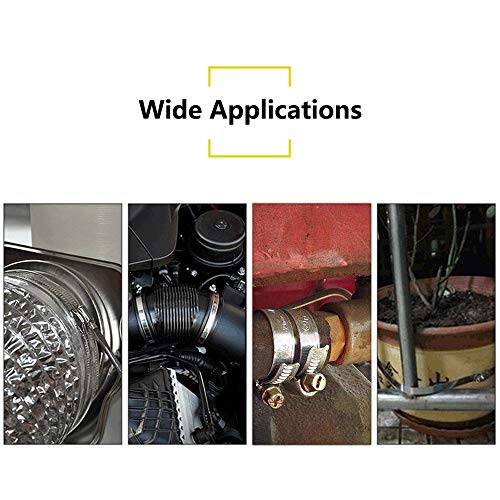 ZIPCCI Hose Clamp, 25 Pack Stainless Steel Worm Gear fuel line hose clamps, 16-25mm (5/8-1 inch) - size: 16-25mm