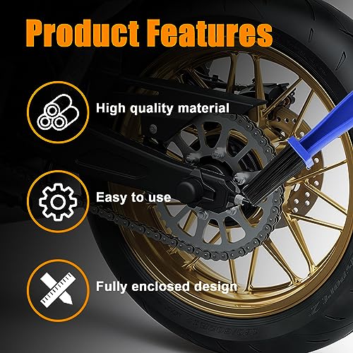 Ziciner 2 PCS Bike or Motorcycle Chain Washer, Motorcycle Chain Gear Dirt Clean Brushes, Universal Bicycle Chain Cleaning Brush Tool for Mountain Bike Heavy Duty Motorcycle (Blue) - color: Blue-2pcs