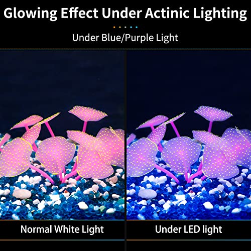 Uniclife Aquarium Imitative Rainbow Sea Urchin Ball/Coral Plant/Strip Coral Plant Decoration Artificial Silicone Ornament with Glowing Effect for Fish Tank