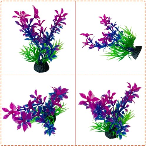 12 Pack Artificial Aquarium Grass Plants Lifelike Fish Tank Decorative Grass Aquascaping Landscape Design for Goldfish Betta Fish Waterscape Fish Hides Mini Hydroponic Plants (Style 3) - color: Style 3