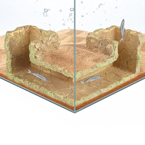 VEELAM Fish Tank Corner Underground Hideout Cave Decor for Fish Shrimp Hiding Breeding, Aquarium Resin Decorations,Rock Style - style: Rock