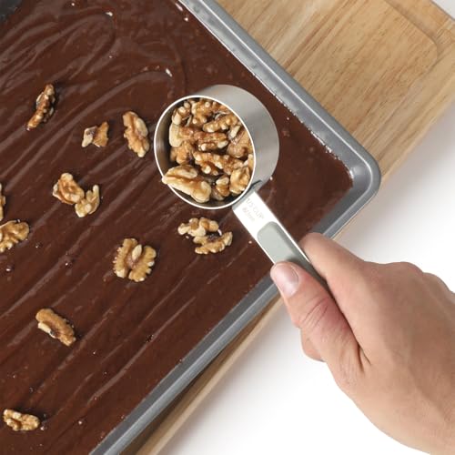 Calphalon Prime Measuring Cups, 4-Piece Stainless Steel Measuring Cup Set with Taupe Silicone Handles, Accurate Kitchen Measuring Tools for Dry & Liquid Ingredients - color: Taupe w/ Silicone (Prime - Measuring Cups), size: Measuring Cups (Set of 4)