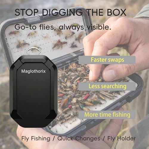 Fly Fishing Accessories Magnetic Fly Patch for Fly Fishing, Quick-Access Holder, Aluminum Card-Style Backplate, Easy Pickup with Wet Hands for Vest, Chest Pack, Waders,or Hat